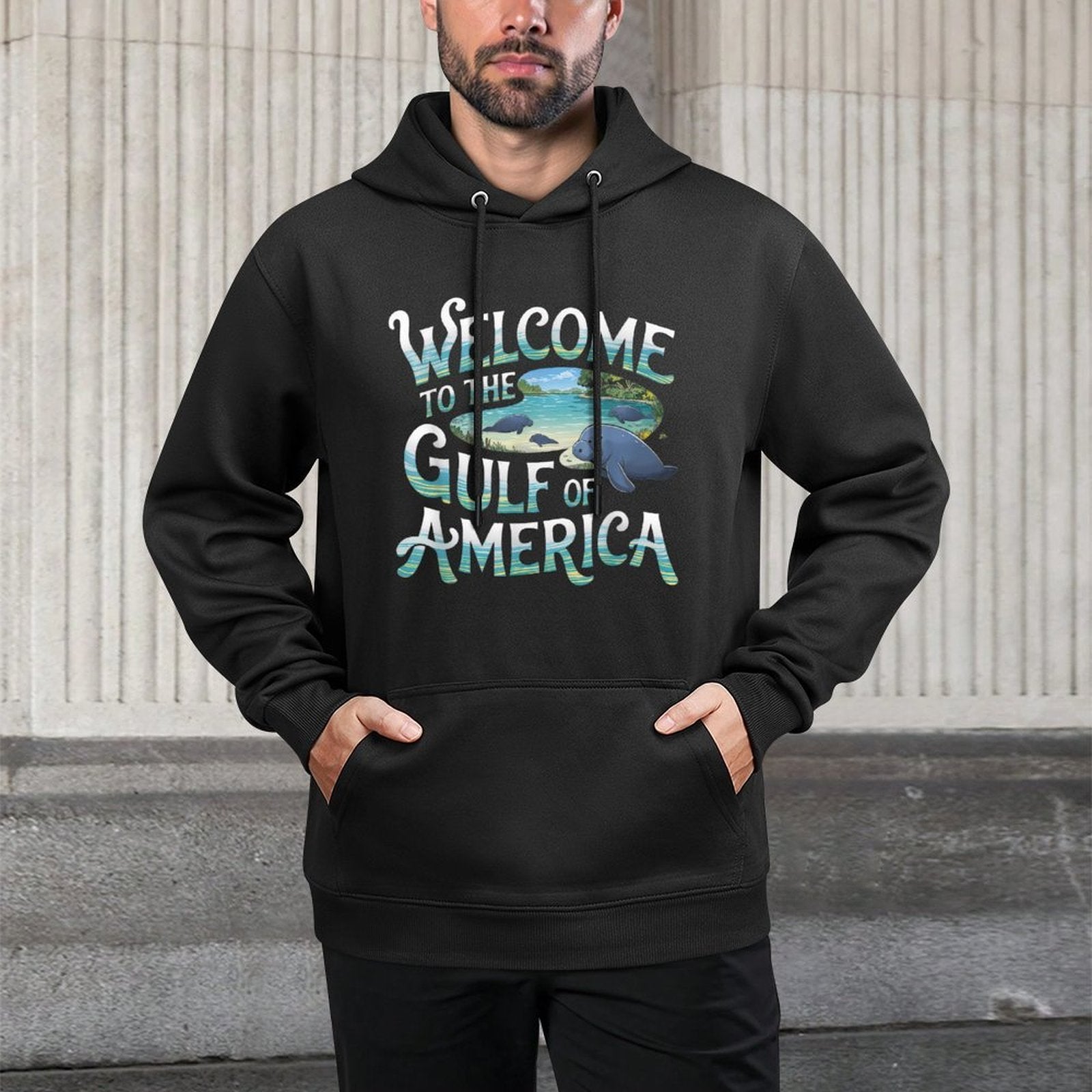 Gulf Of USA America Gift Men Women Flag Beach Pilling-Resistant Hoodie