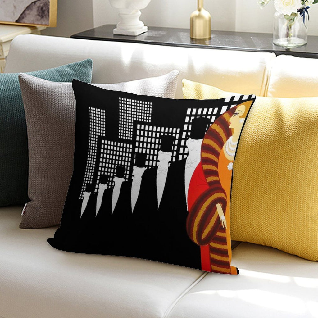Sophisticated Art Deco Cosmopolitan Fashion Art Soft Ultra-Soft Texture Throw Pillow