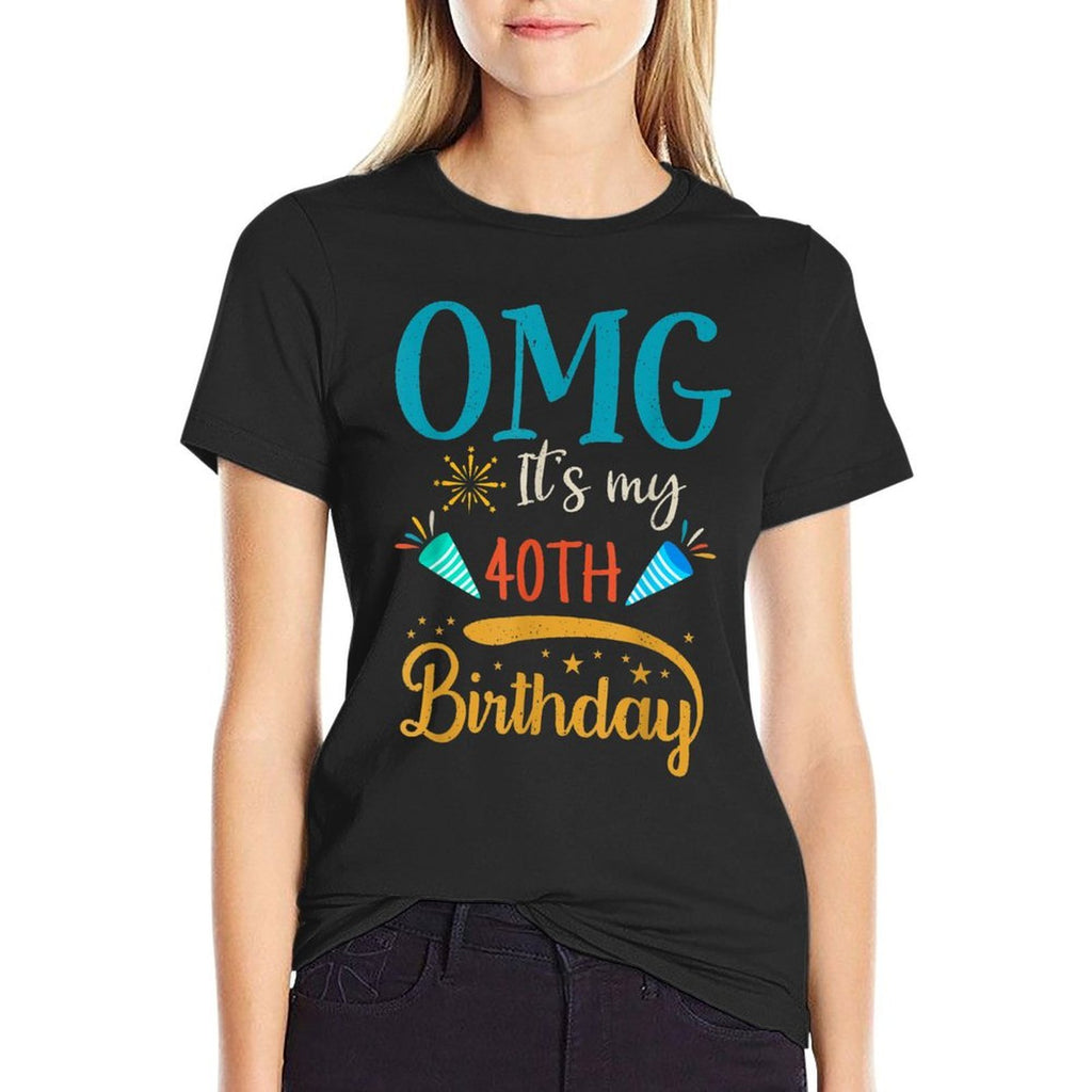 Retro 40 Years Old Women Men OMG! It's My 40th Birthday  Durable T-Shirt