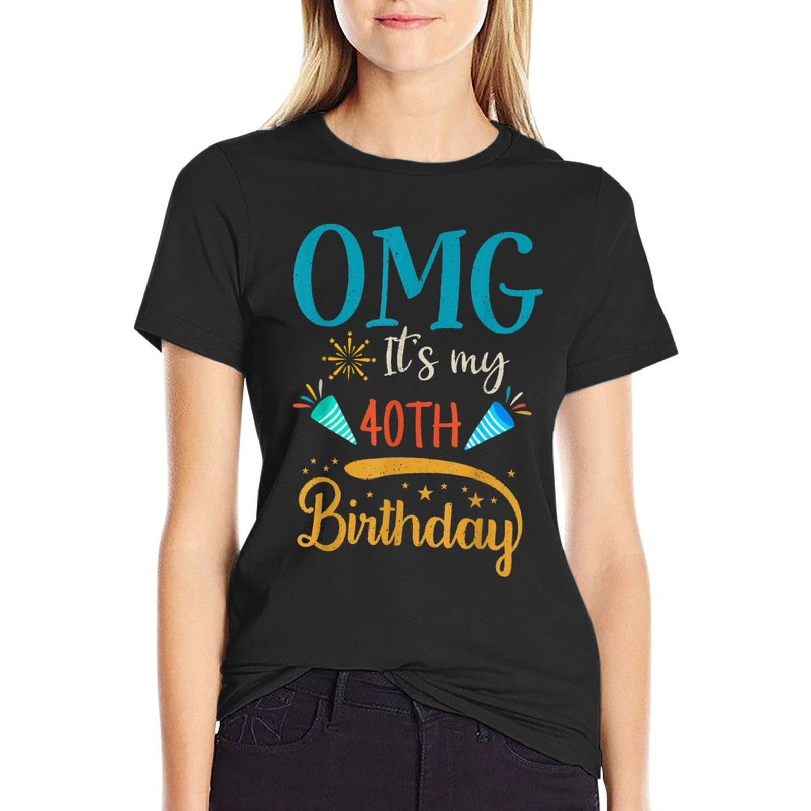 Retro 40 Years Old Women Men OMG! It's My 40th Birthday  Durable T-Shirt