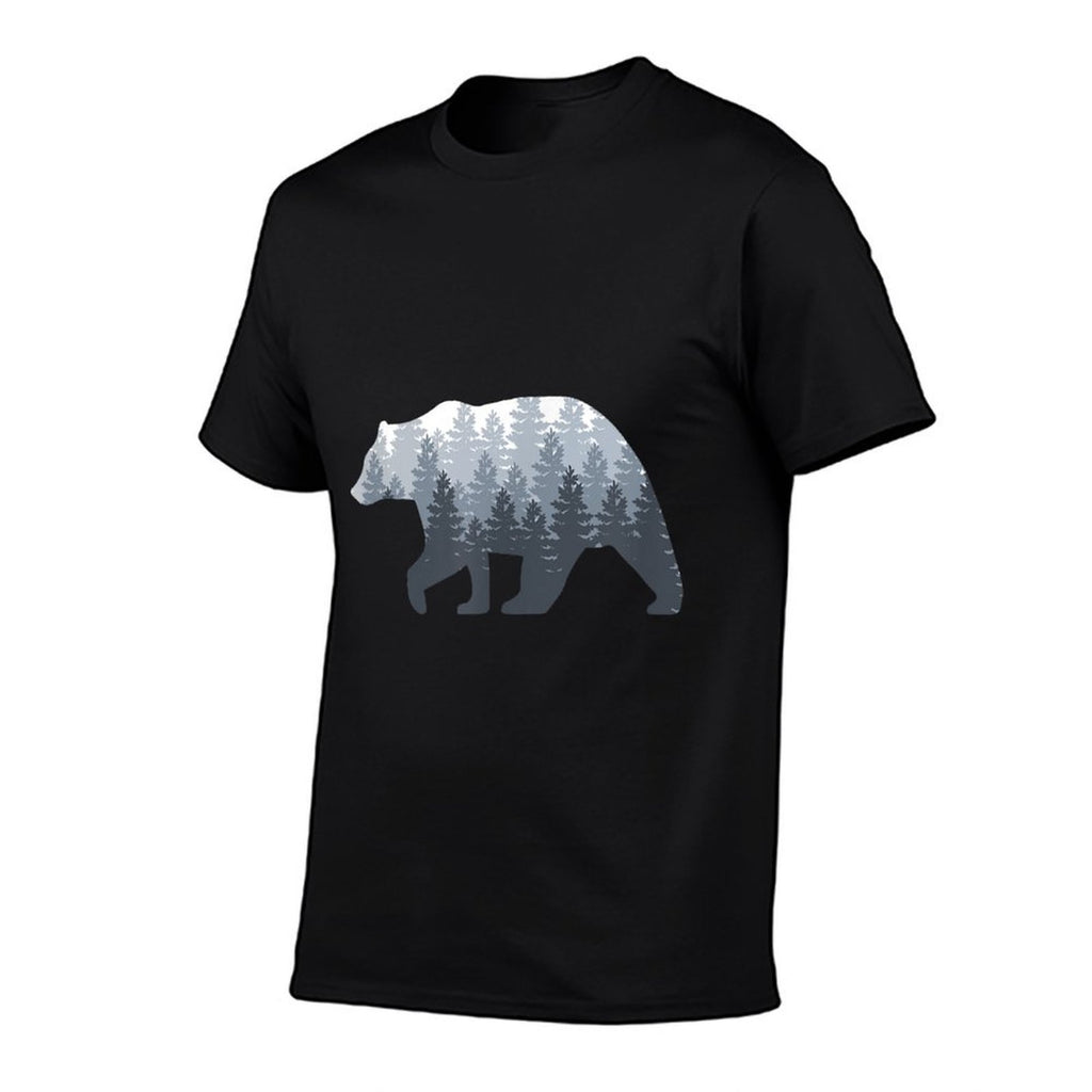 Bear Nature Wilderness And Forest Landscape  Cotton T-Shirt