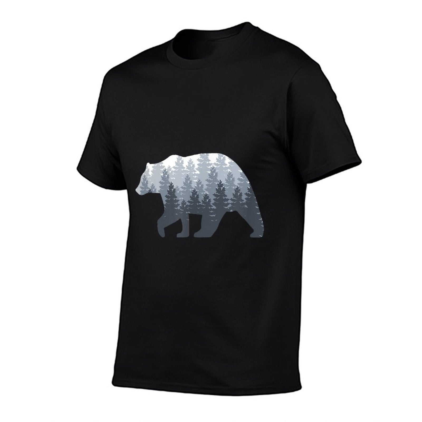 Bear Nature Wilderness And Forest Landscape  Cotton T-Shirt