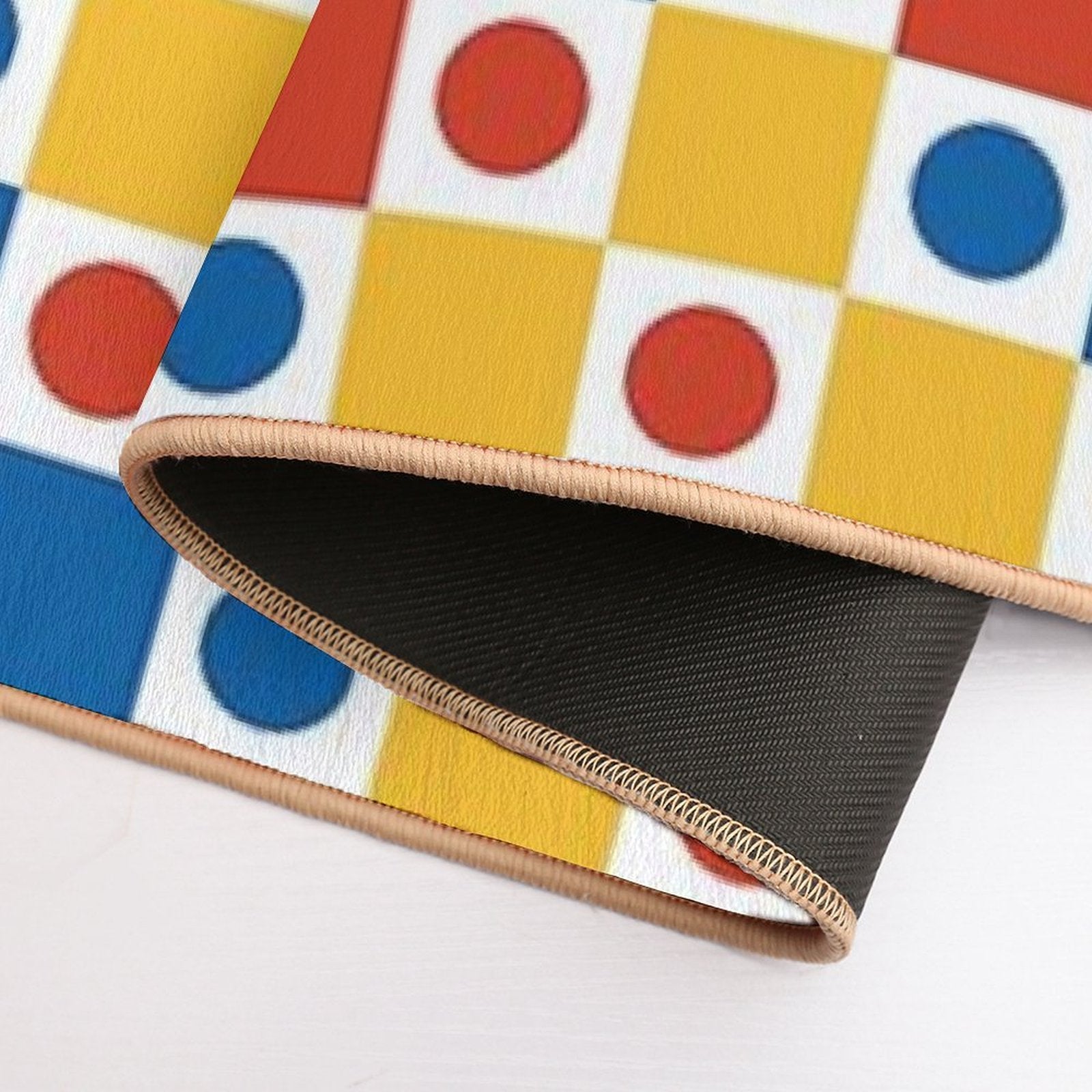 Vibrant Squares - Geometric Pattern  Long-Lasting Bath Mat