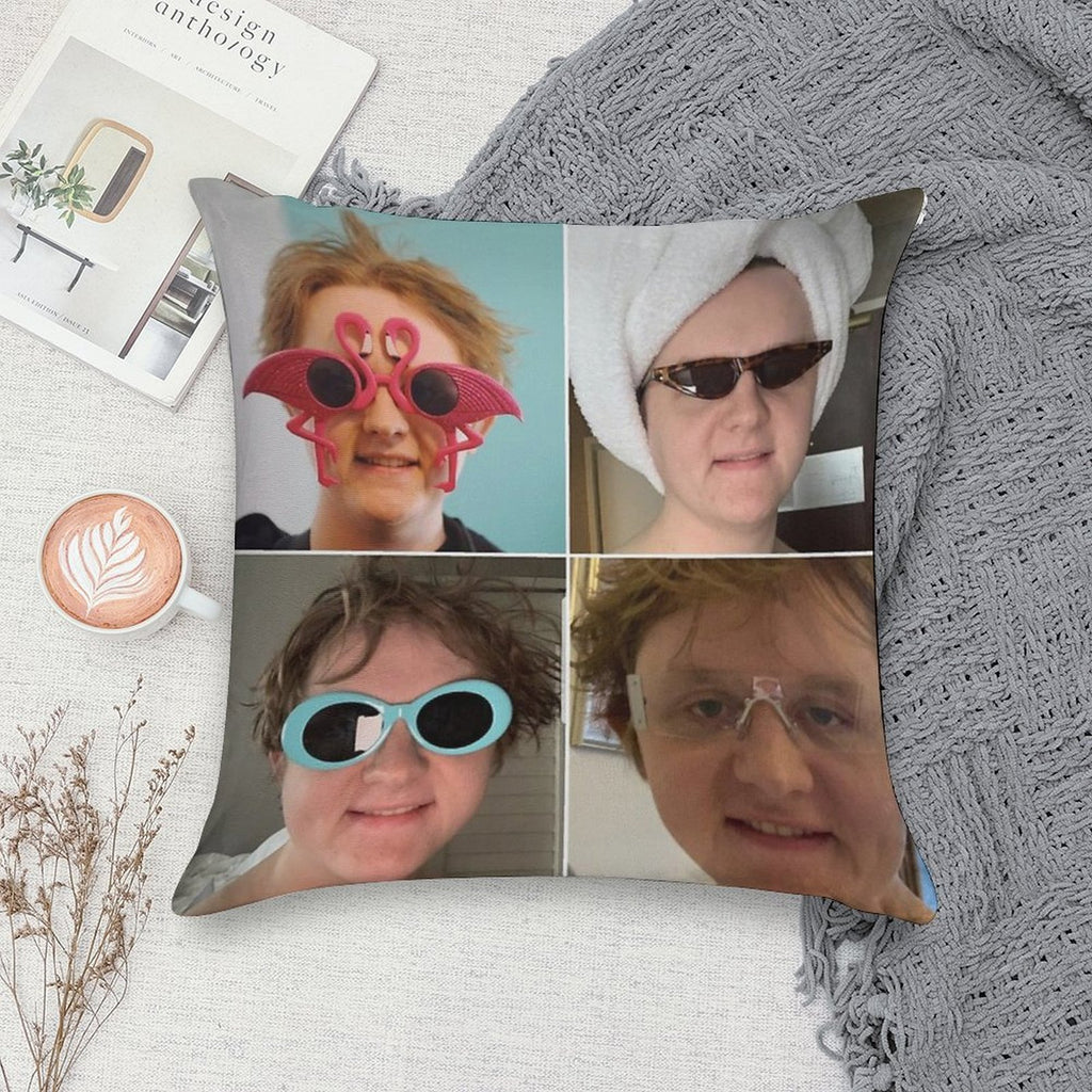 Lewis Capaldi Collage Soft Ultra-Soft Texture Throw Pillow