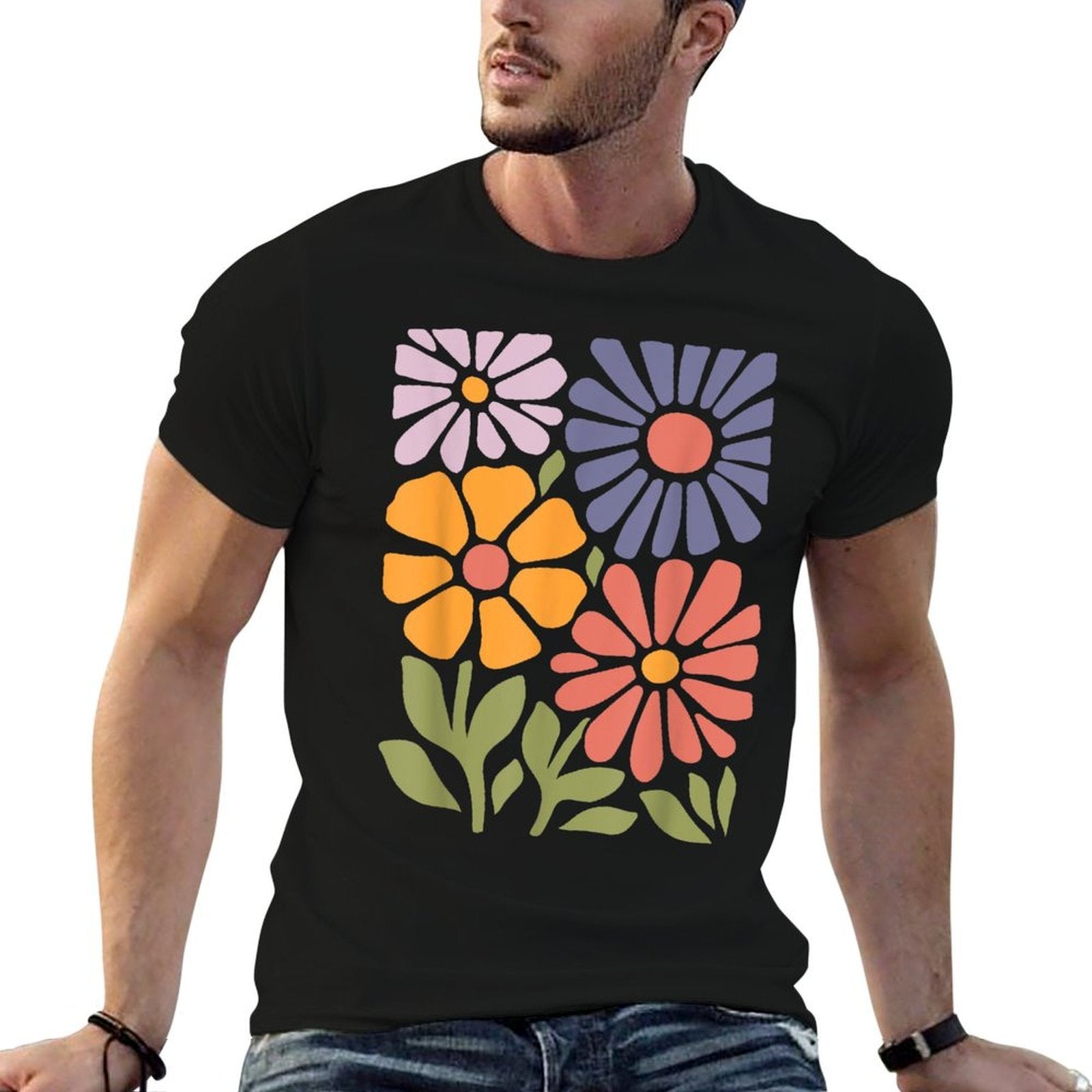 Vintage Botanical Floral Wildflower Boho Summer Flower Women  Eco-friendly Material T-Shirt