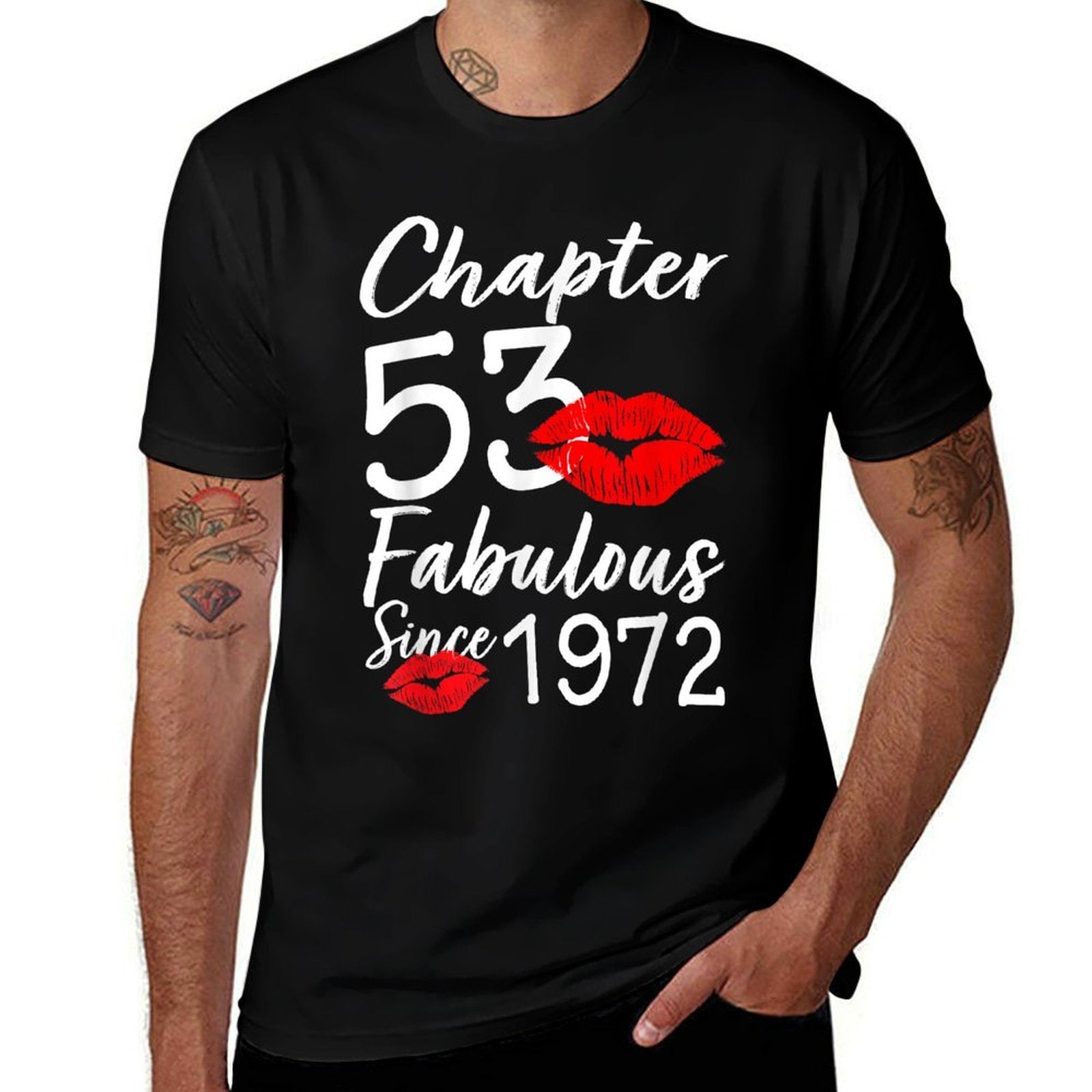 Chapter 53 Fabulous Since 1972 53rd Birthday Lips For Women  Polyester Blend T-Shirt