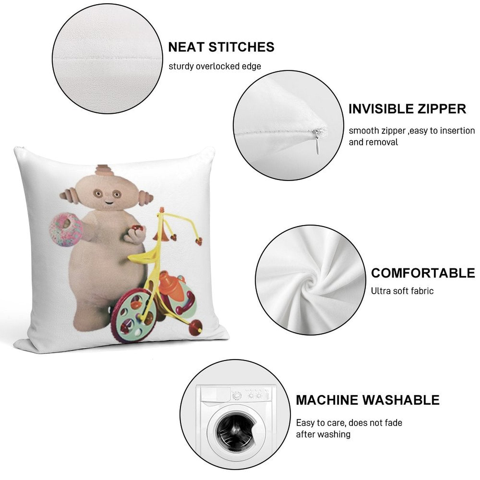 Makka Pakka Soft Fade-Resistant Throw Pillow