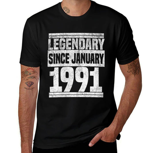 Womens Legendary Since Bday January 1991 30th Birthday  Slim-fit Cut T-Shirt