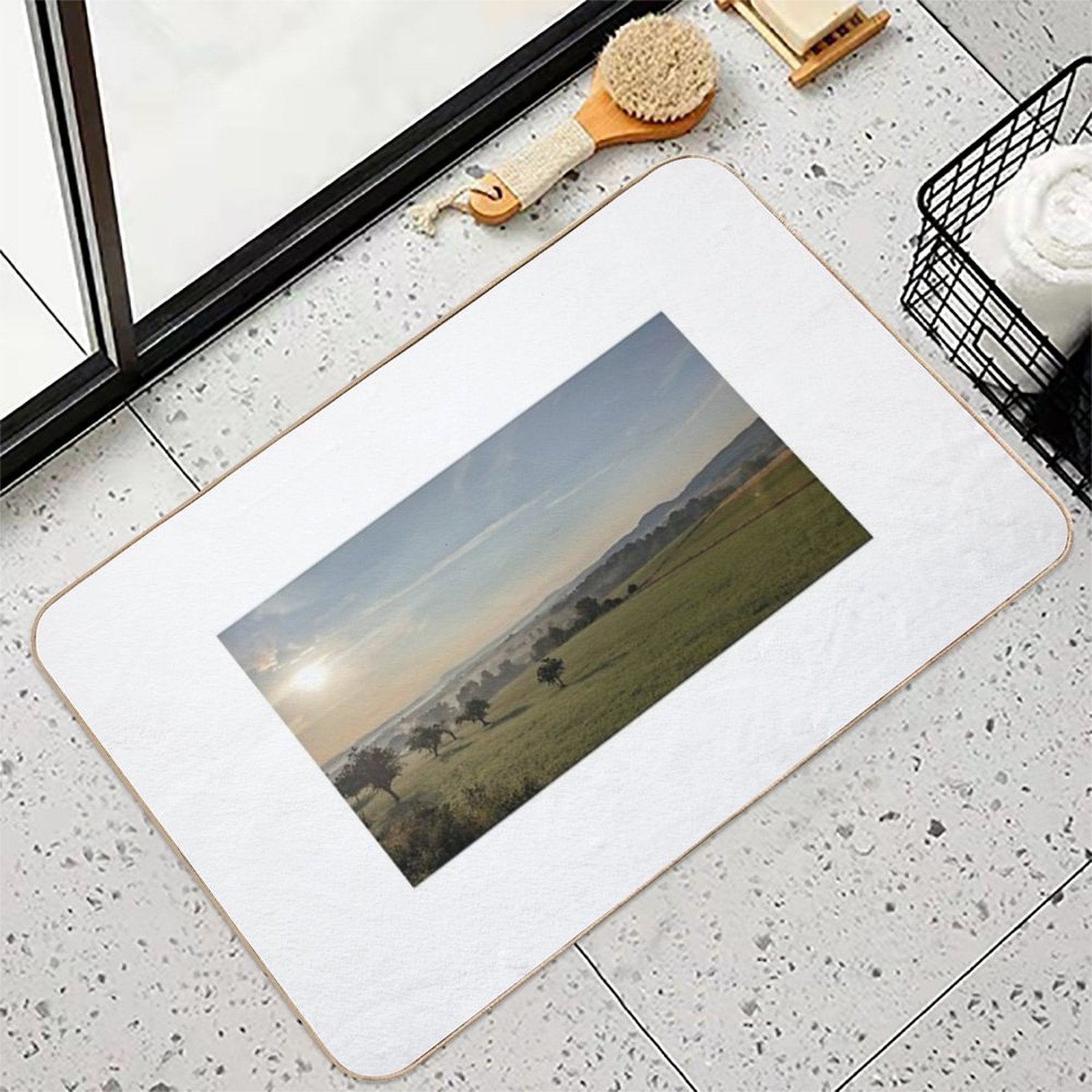 Summer Morning on The Albtrauf  Odorless Bath Mat