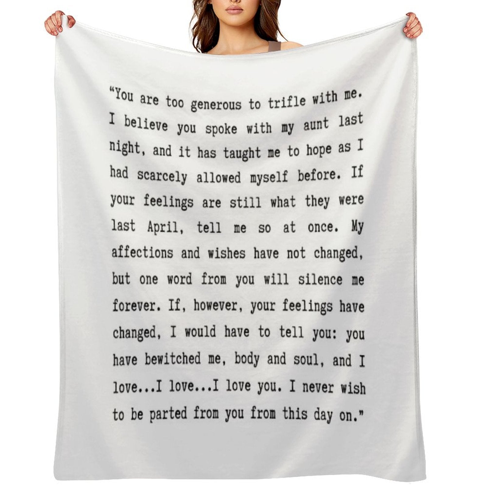 Pride & Prejudice (2005) I Love You Quote Easy Care Throw Blanket