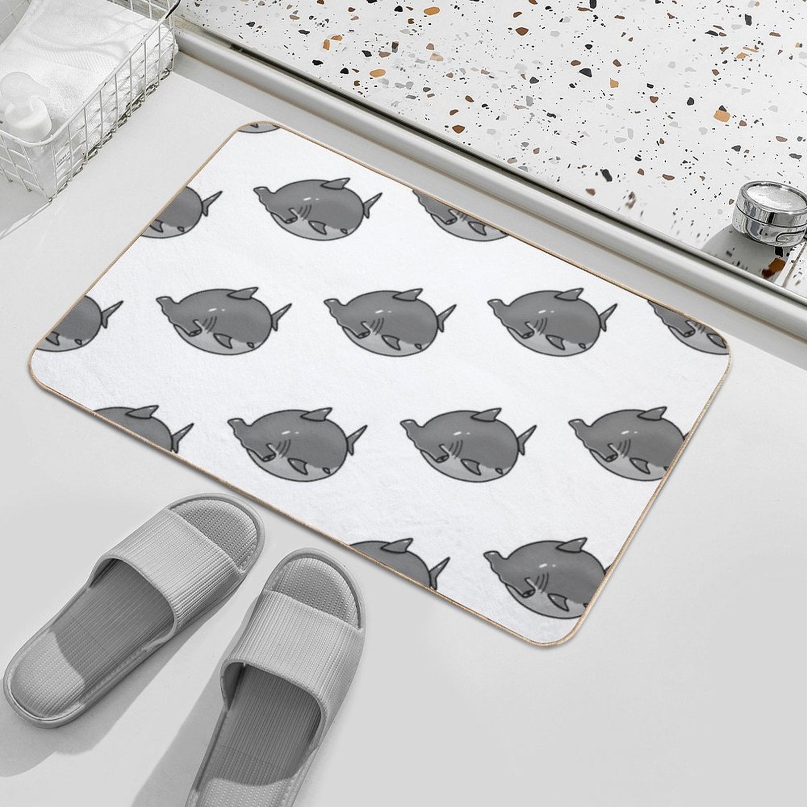 Chunky Hammerhead Shark  Easy Maintenance Bath Mat