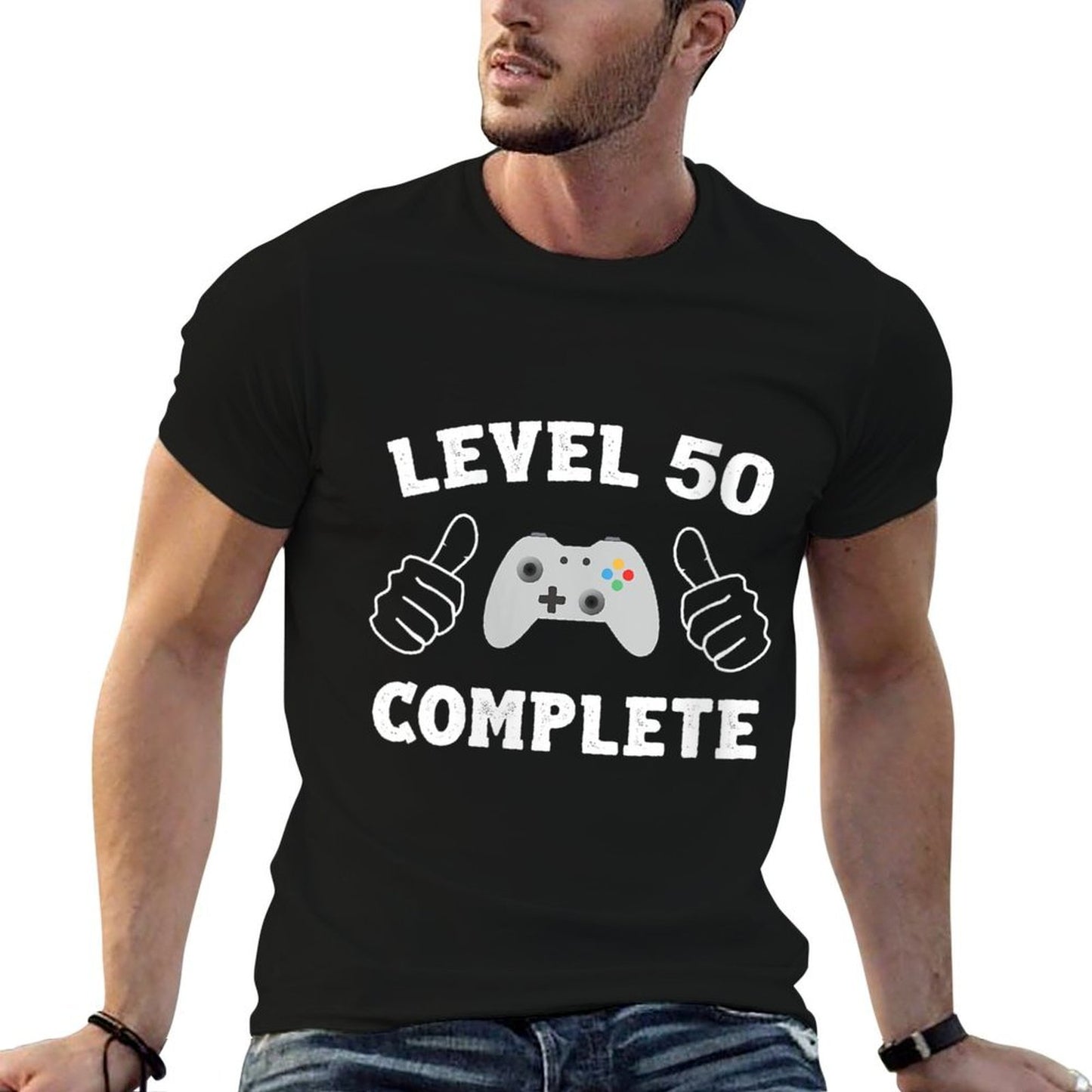 Womens Level 50 Complete Gamer Celebrate 50th Birthday Wedding  Easy-care T-Shirt