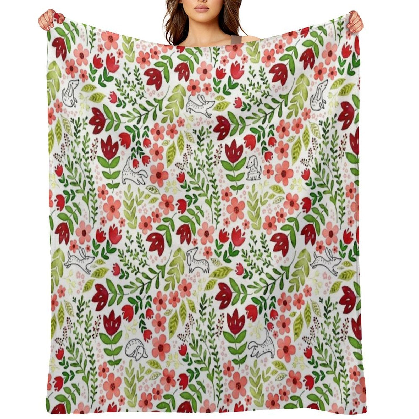 Dog Days White Eco-conscious Throw Blanket