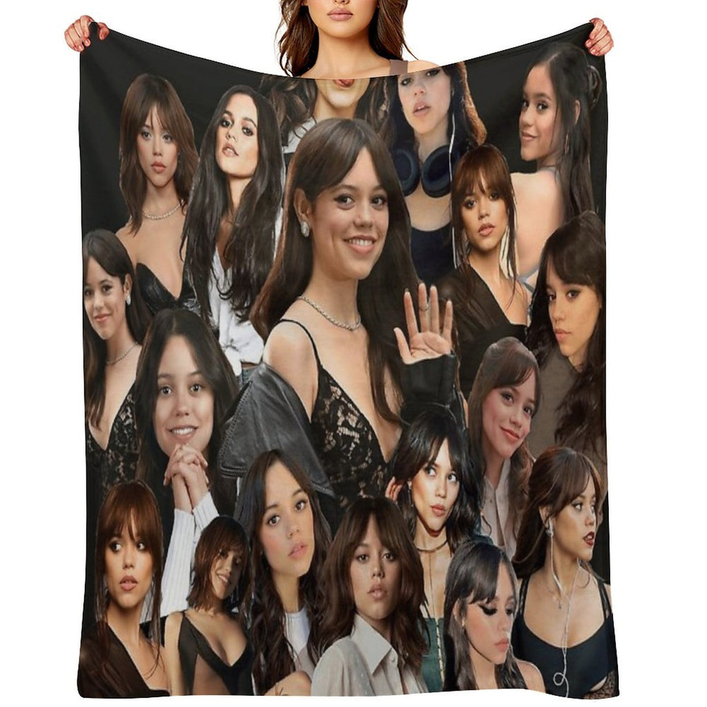 HIGH QUALITY Jenna Ortega Photo Collage Shrink-resistant Throw Blanket
