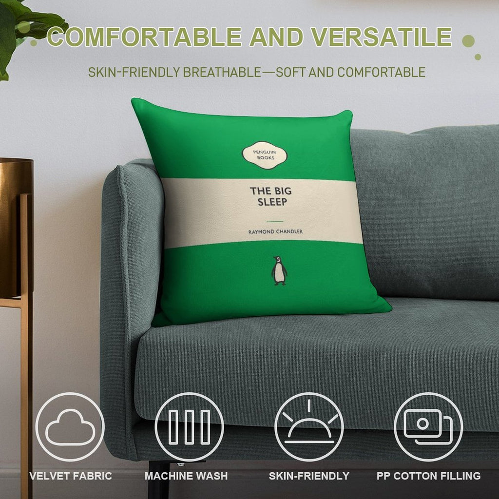 The Big Sleep Raymond Chandler Penguin Book Cover Soft Decorative Cover Throw Pillow