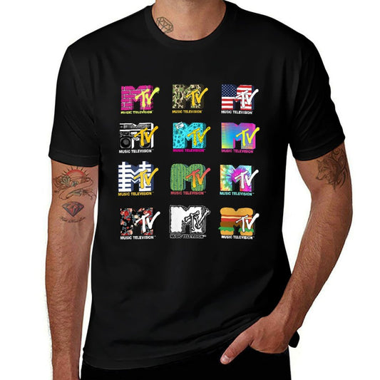 Womens MTV 12 Stacked Logos  Vintage-inspired T-Shirt