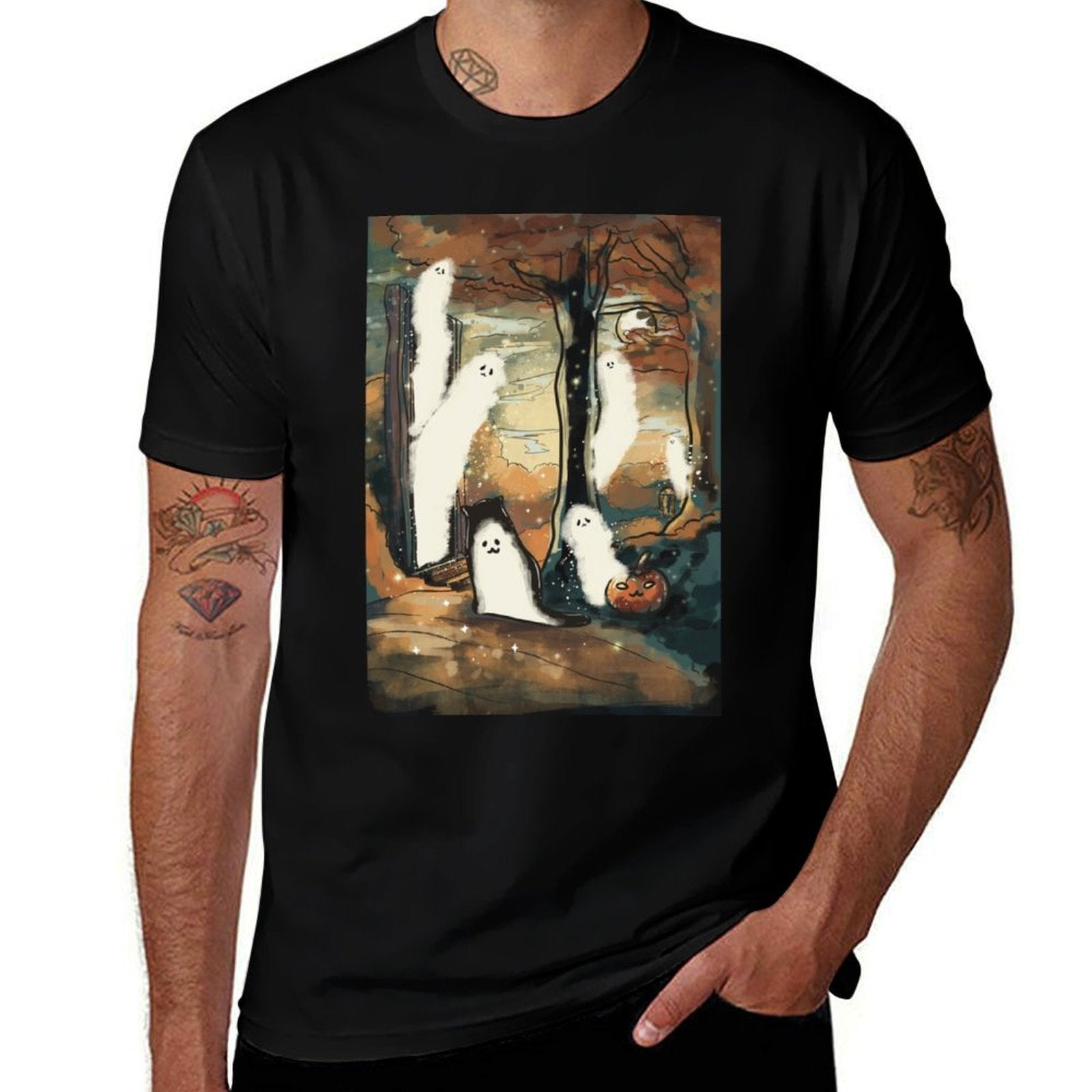 Threadless Aidadaism Ghost Door At Twilight Graphic  Stretchy T-Shirt