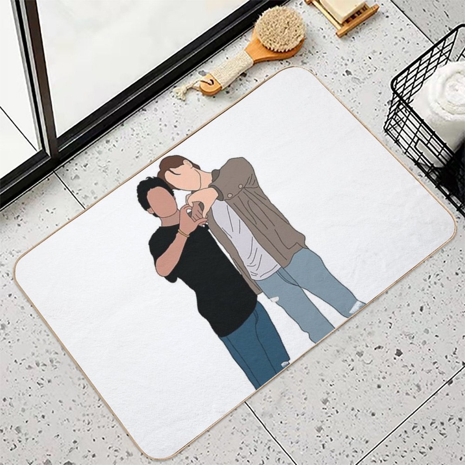 Young Royals  Simon And Wilhelm Cute  Dirt-Trapping Bath Mat