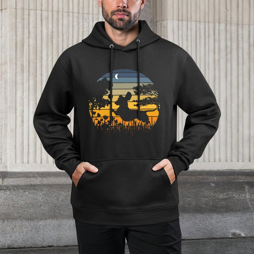 Dachshund Wiener Dog Sunset Garden Nature Lover Durable Construction Hoodie