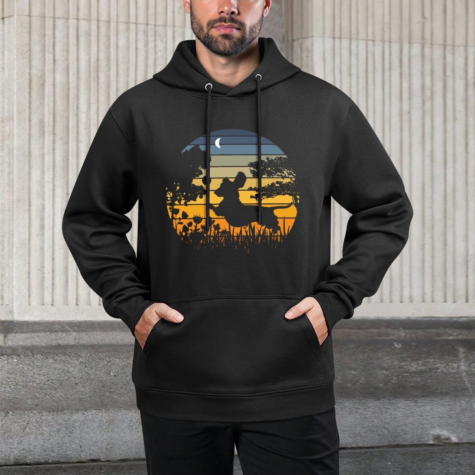 Dachshund Wiener Dog Sunset Garden Nature Lover Durable Construction Hoodie