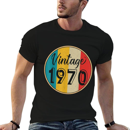 Vintage Retro 1970 Bday 50th Birthday Gift 50 Year Old B Day  Heathered Texture T-Shirt