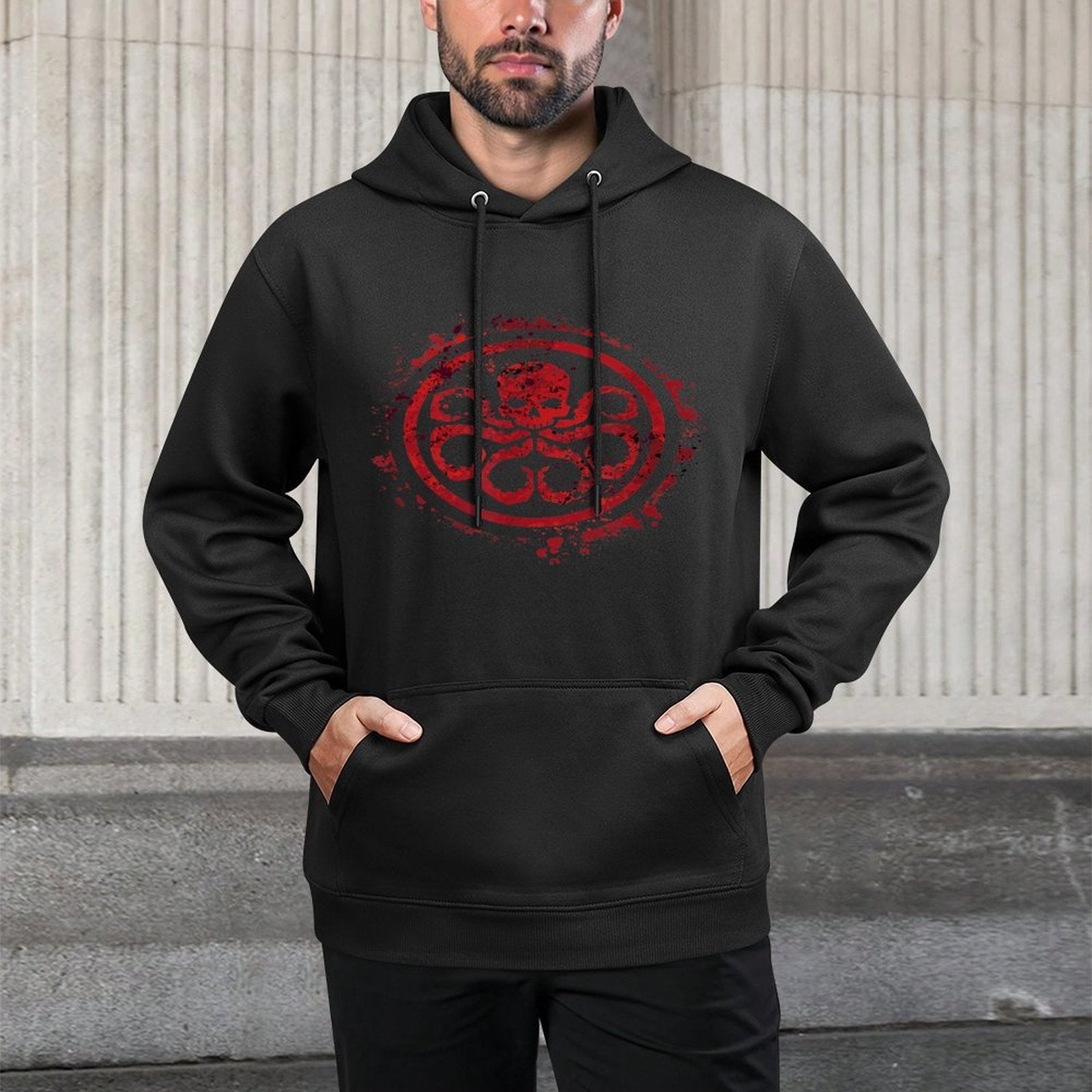 Marvel Hail Hydra Red Splatter Villain Logo Unisex Design Hoodie