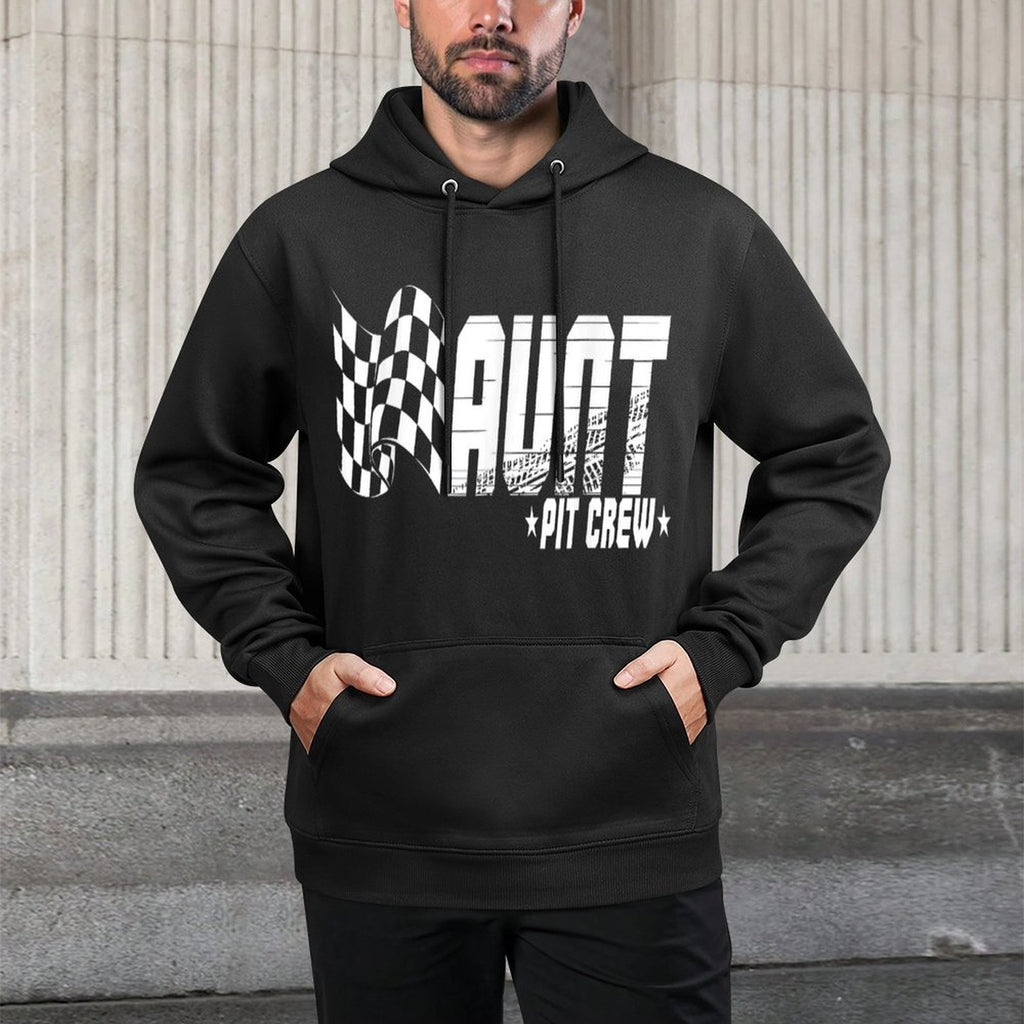 Aunt Pit Crew Race Car Birthday Family Racing Cotton-Polyester Blend Hoodie