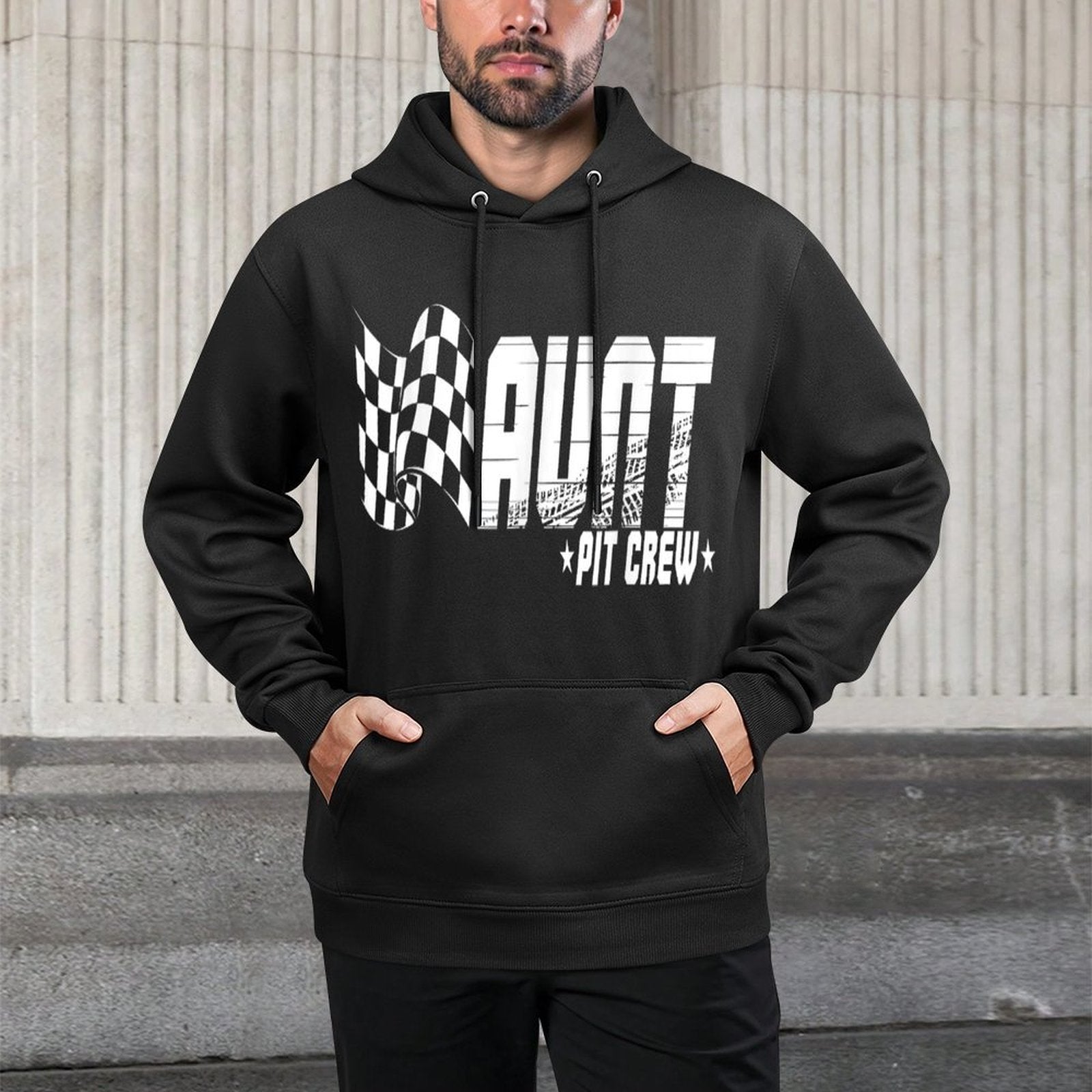 Aunt Pit Crew Race Car Birthday Family Racing Cotton-Polyester Blend Hoodie