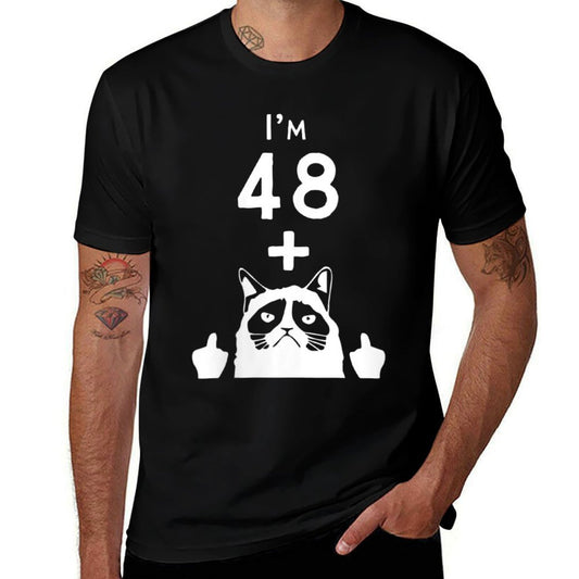 Womens Funny Cat 50th Birthday Gift  High-quality Stitching T-Shirt