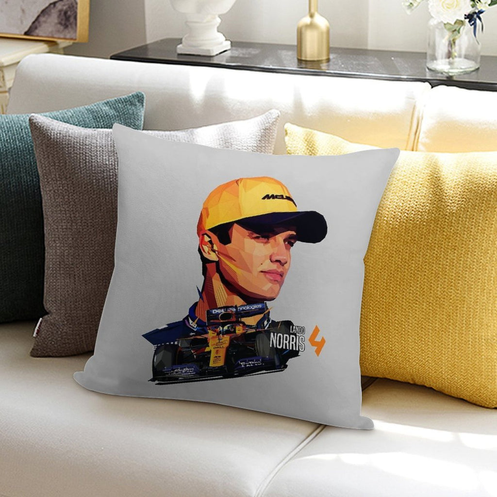 Lando Norris Low Poly V2 Soft Reinforced Edging Throw Pillow