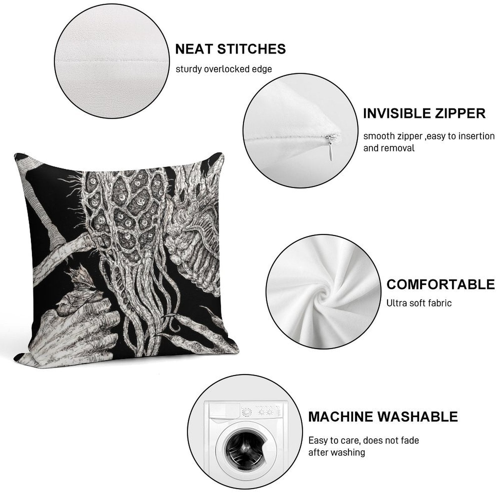 Oh Amygdala Soft Skin-Friendly Throw Pillow