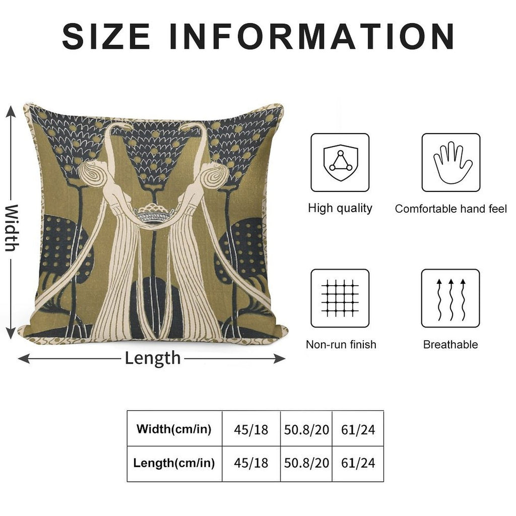 Art Nouveau Women Soft Durable Construction Throw Pillow