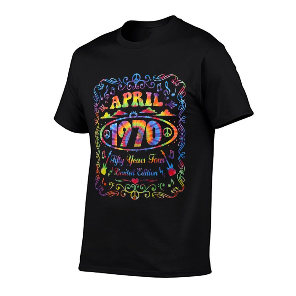 April 1970 50th Birthday Music Festival Lover Hippie Retro Premium  Fade-proof Color T-Shirt