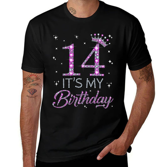 14 It's My Birthday Pink Crown Happy 14th Birthday Girl  Quick-drying T-Shirt