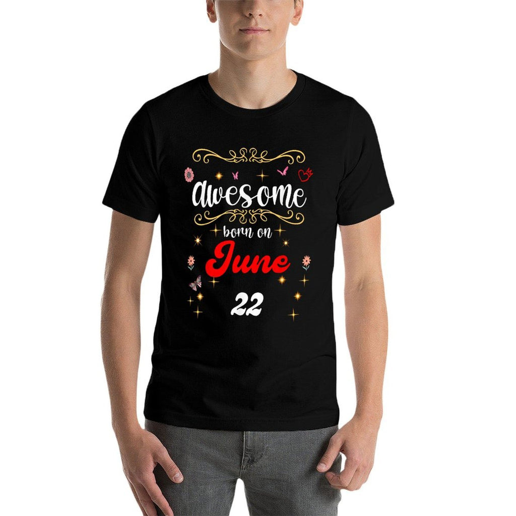 Awesome Born on June 22 Birthday Flowers & Butterflies  Classic T-Shirt
