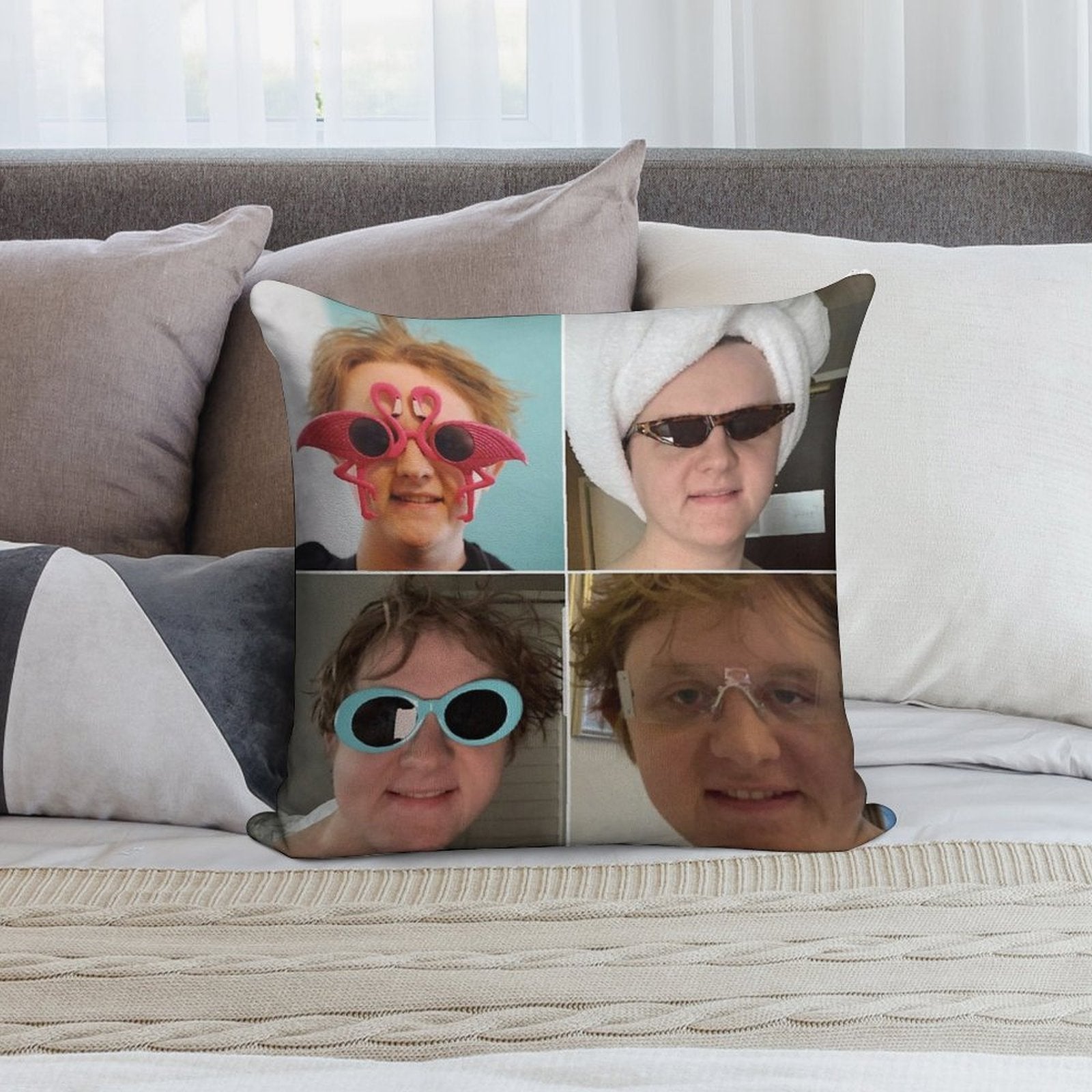 Lewis Capaldi Collage Soft Ultra-Soft Texture Throw Pillow
