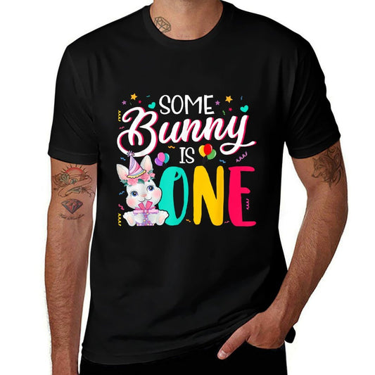 Some Bunny Is One Happy 1st Birthday 1 Year Old Bunny Lover  Wrinkle-resistant T-Shirt