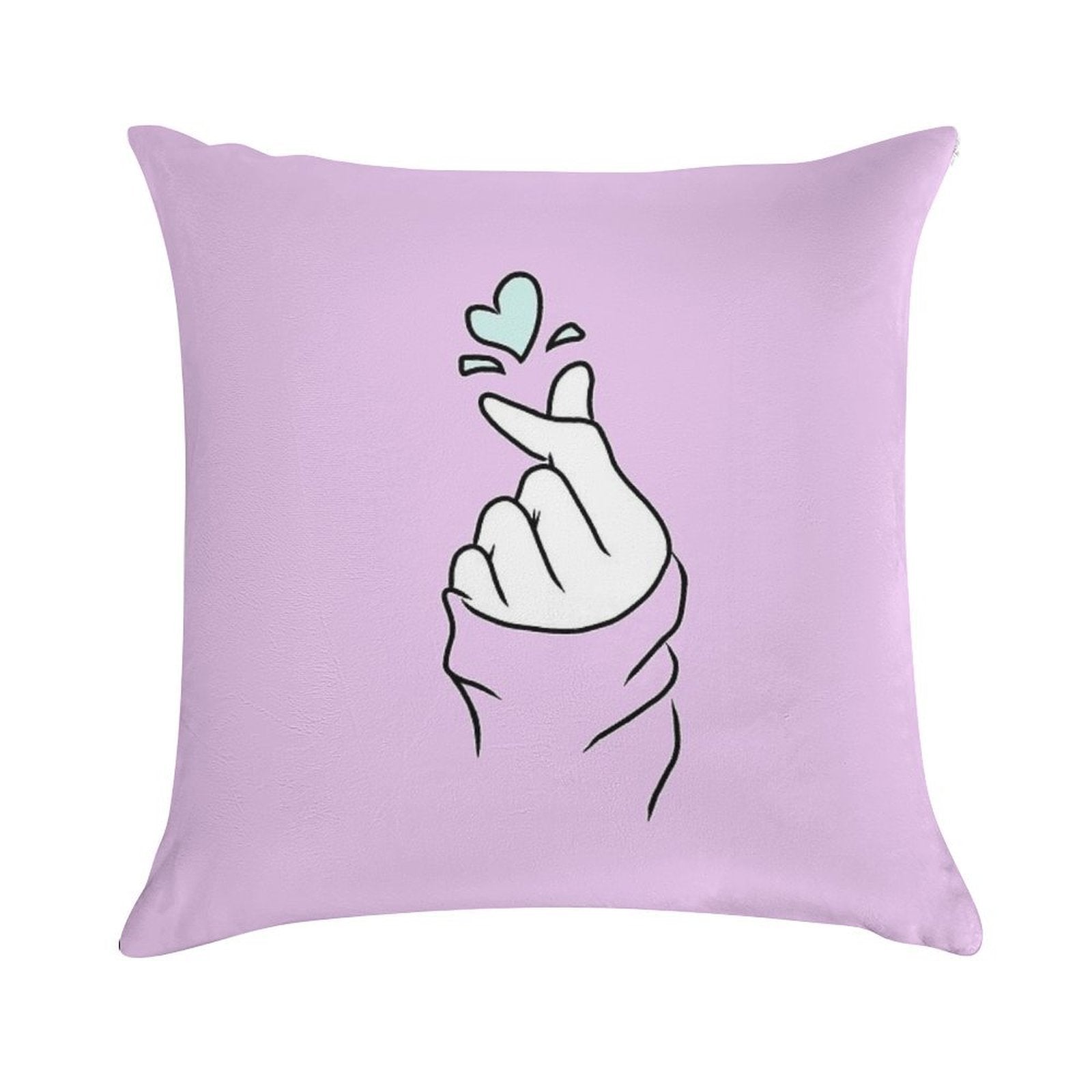 Cute Heart~ Pastel Purple Soft Durable Construction Throw Pillow
