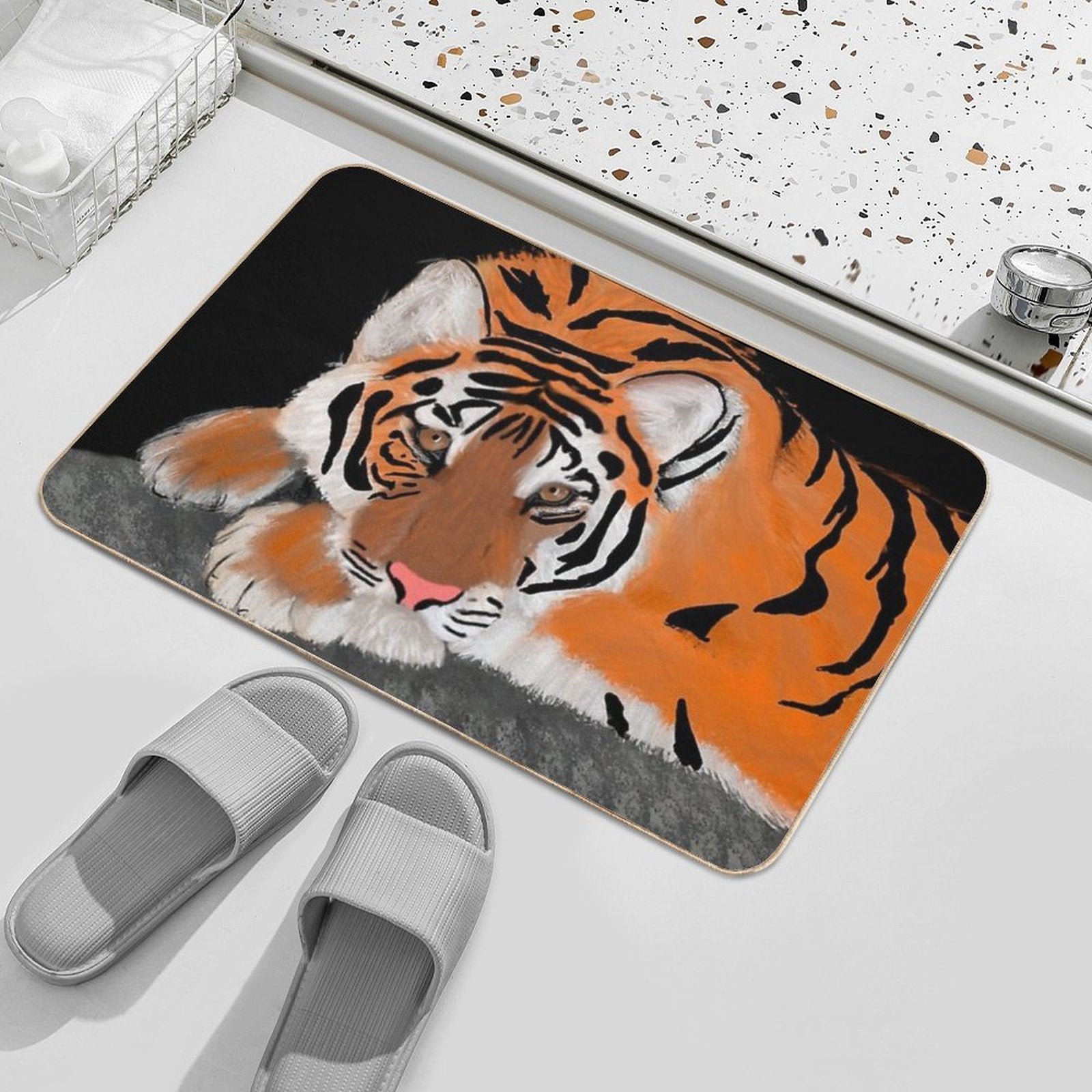 Resting Tiger  Rapid-Drying Bath Mat