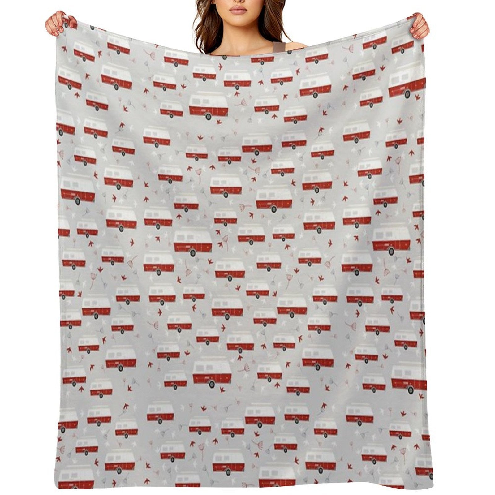 Rockabilly Pattern Velvety-soft Throw Blanket