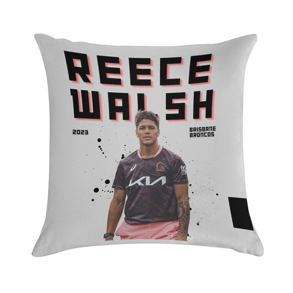 Reece Walsh Broncos Soft Reinforced Edging Throw Pillow