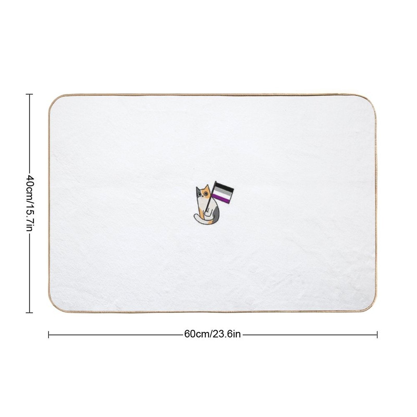 Asexual Pride Flag Calico Cat Sticker  Dirt-Trapping Bath Mat