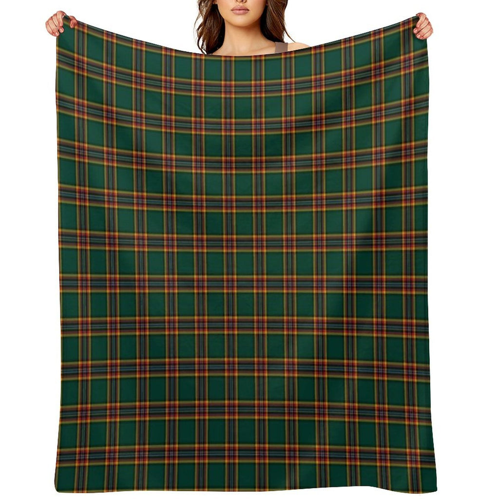 Moran Tartan Forest Green Irish Plaid Premium Throw Blanket