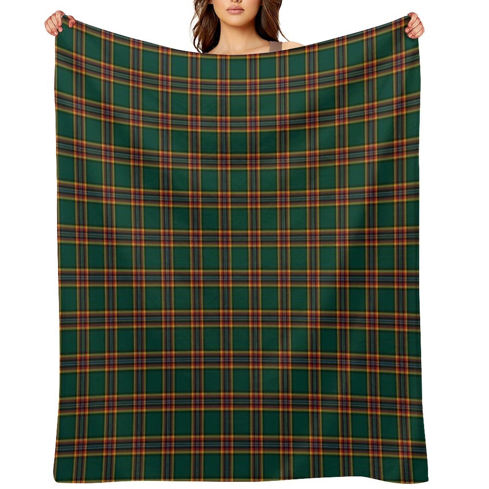 Moran Tartan Forest Green Irish Plaid Premium Throw Blanket