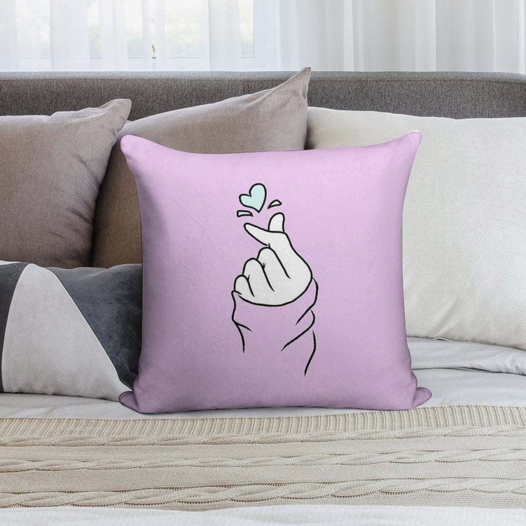 Cute Heart~ Pastel Purple Soft Durable Construction Throw Pillow