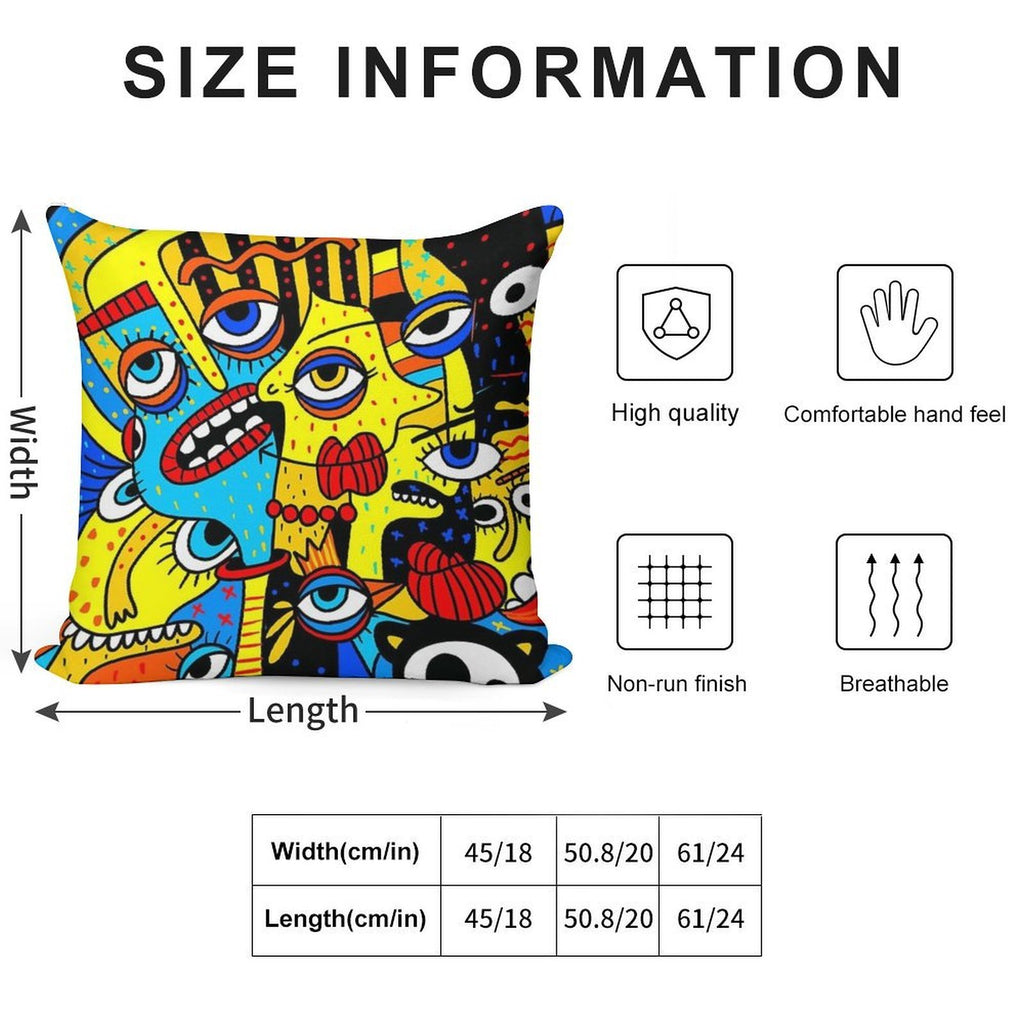 Social Distancing Soft Hidden Zipper Throw Pillow