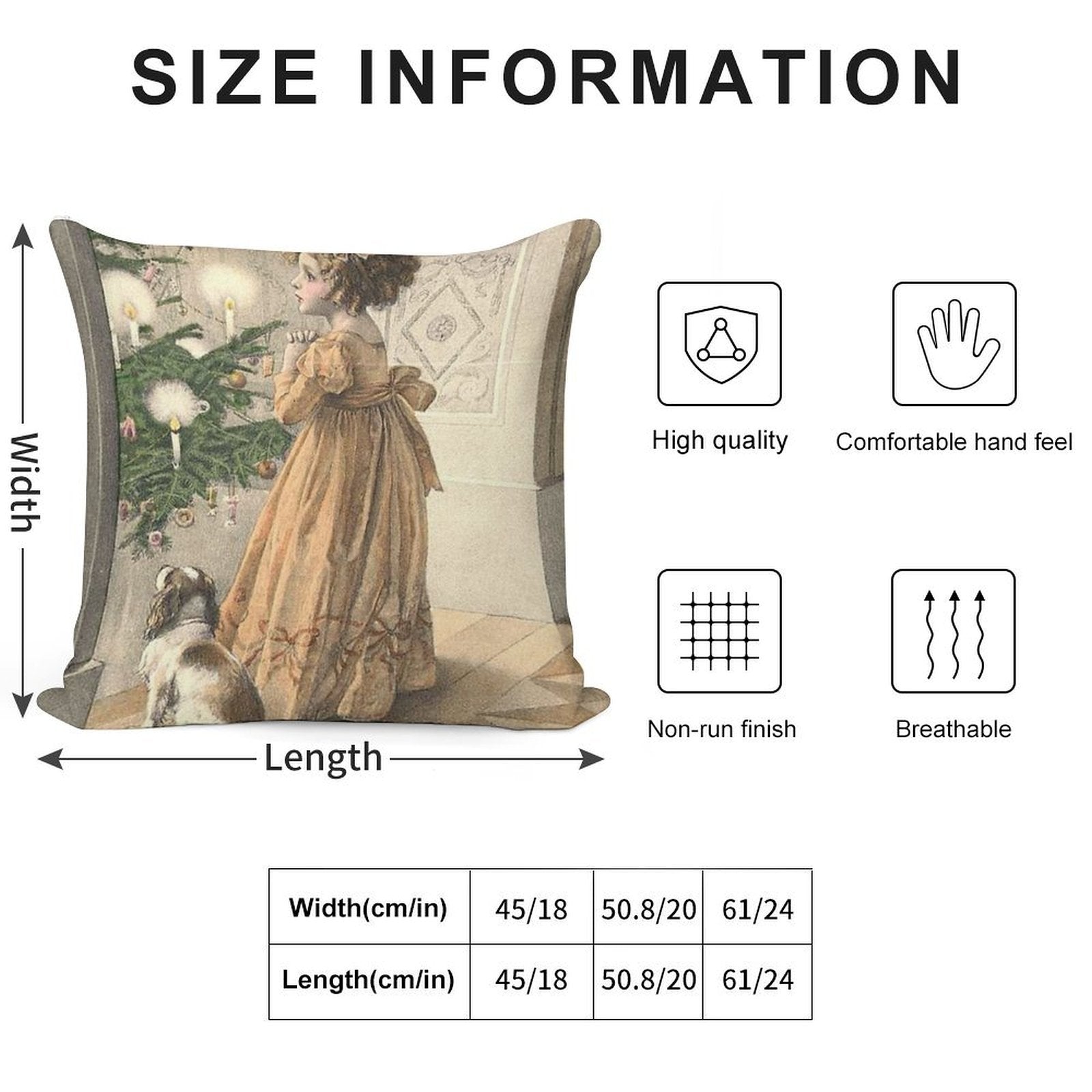 Vintage Victorian Christmas Soft Bedroom Essential Throw Pillow