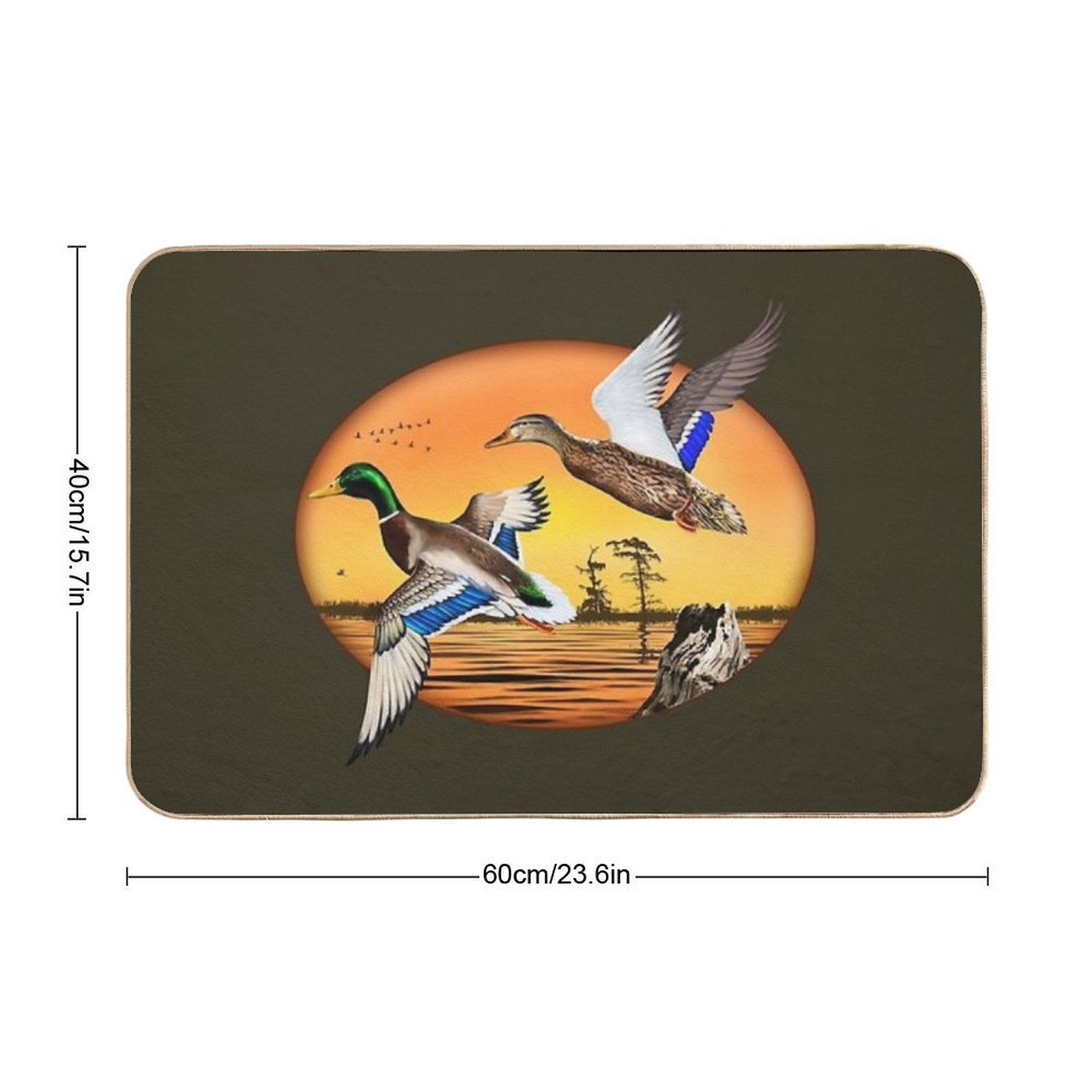 Mallard Ducks at Sunset  Easy To Clean Bath Mat