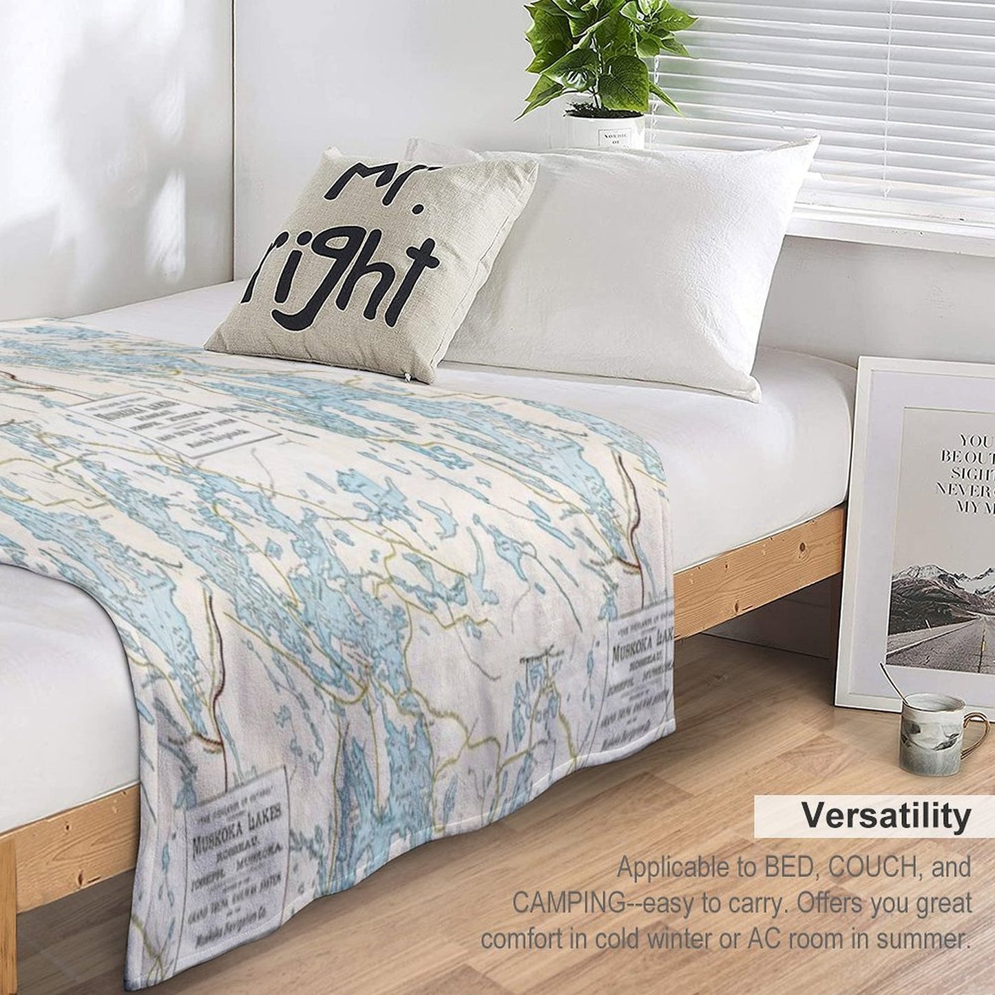 Vintage Muskoka Lakes Map Quick-dry Throw Blanket