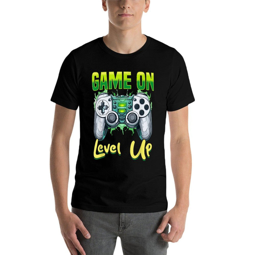 Gamer Gaming Game On, Level Up  Easy-care T-Shirt